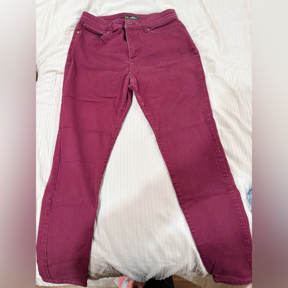 Lee Women's Dark Red Skinny Jeans